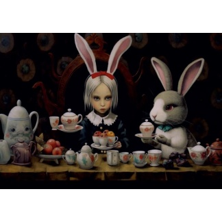 3070 Postcard "Teatime with bunny 2"
