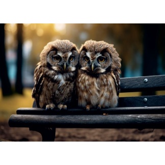 0862 Postcard "Sad owls"